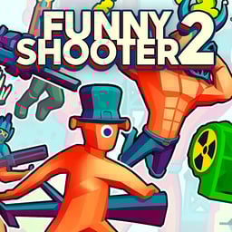 A cartoonish image of Funny Shooter 2 game cover.